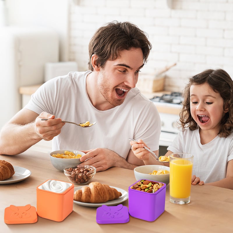 Recipient din silicon antiaderent pentru dressing de salată, recipient portabil pentru sos de prânz, recipient compact pentru condimente