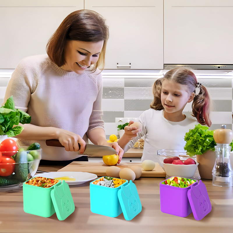 Recipient din silicon antiaderent pentru dressing de salată, recipient portabil pentru sos de prânz, recipient compact pentru condimente