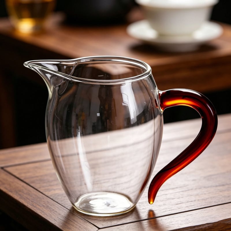Ceșă de ceai din sticlă borosilicat, cu mâner colorat, bază mai groasă rezistentă la căldură, set Kung Fu pentru acasă cu separator de ceai