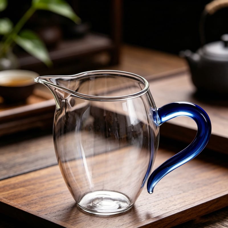 Ceșă de ceai din sticlă borosilicat, cu mâner colorat, bază mai groasă rezistentă la căldură, set Kung Fu pentru acasă cu separator de ceai