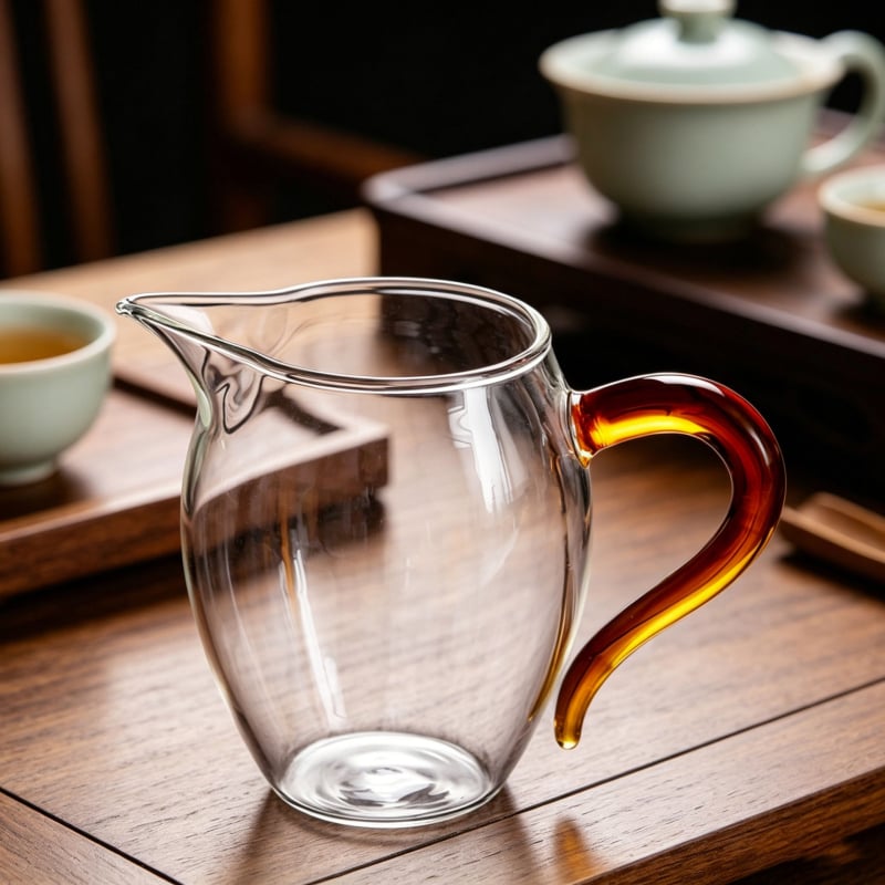Ceșă de ceai din sticlă borosilicat, cu mâner colorat, bază mai groasă rezistentă la căldură, set Kung Fu pentru acasă cu separator de ceai