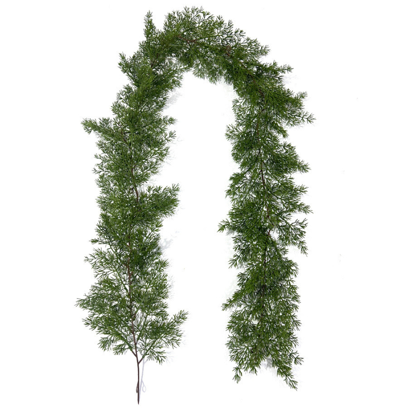 Viță artificială de Crăciun cu pin și cedru, cu ace moi, material PE, decor verde pentru interior, înălțime 100–200 cm