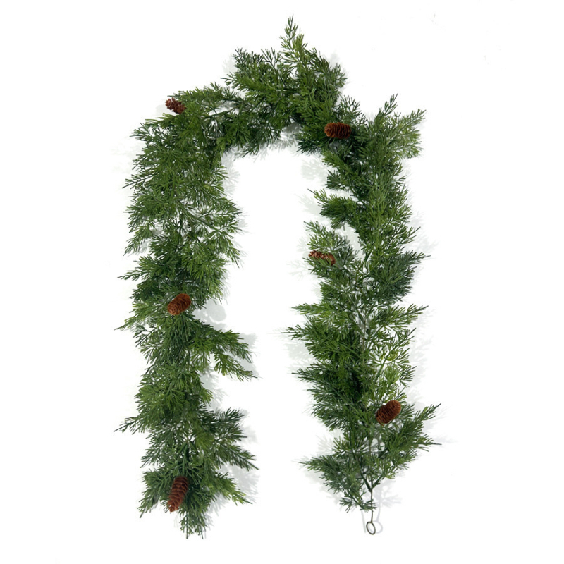 Viță artificială de Crăciun cu pin și cedru, cu ace moi, material PE, decor verde pentru interior, înălțime 100–200 cm