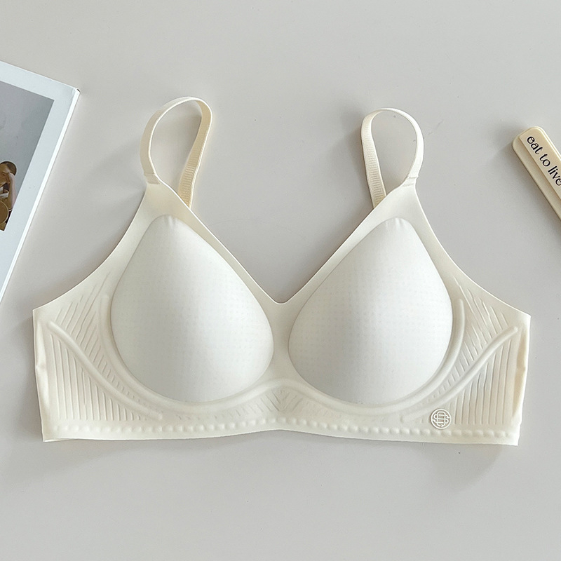 Sutien fără fir, fără cusături, respirabil, push-up, cupă 3/4, cupe subțiri, nylon lucios