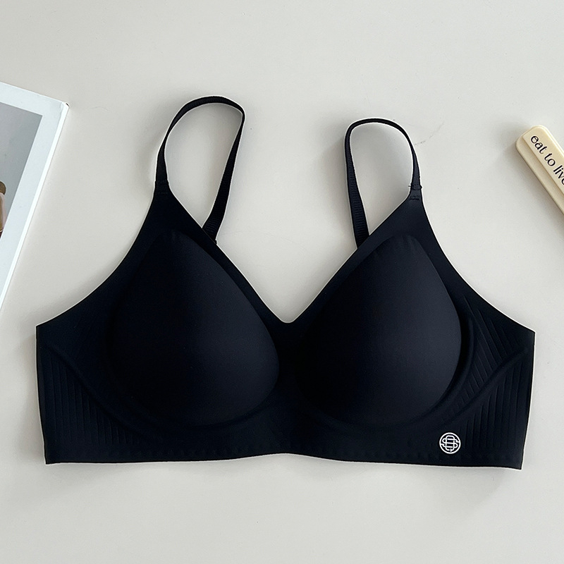 Sutien fără fir, fără cusături, respirabil, push-up, cupă 3/4, cupe subțiri, nylon lucios