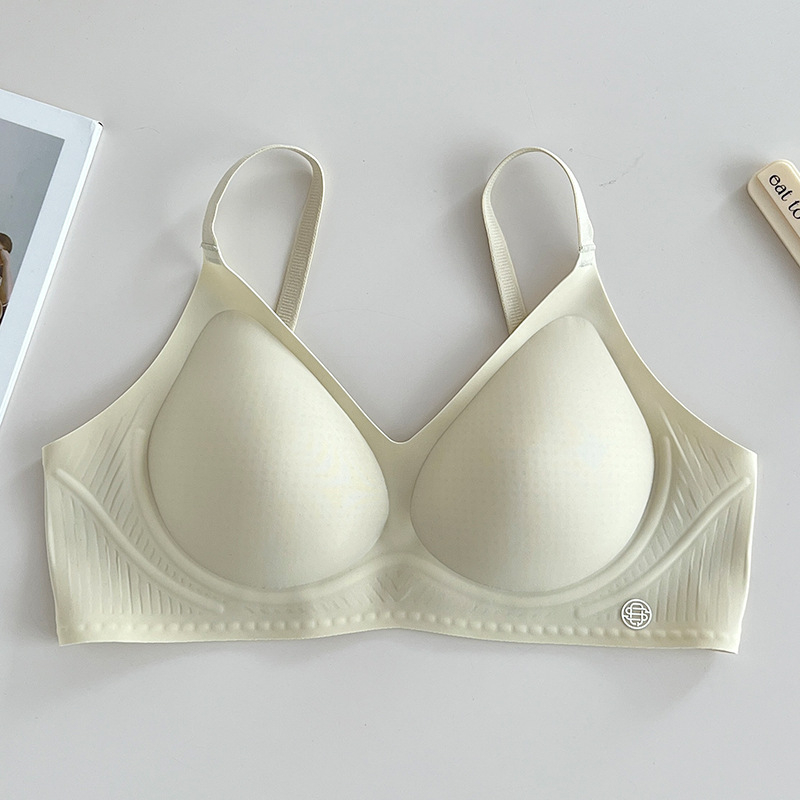 Sutien fără fir, fără cusături, respirabil, push-up, cupă 3/4, cupe subțiri, nylon lucios