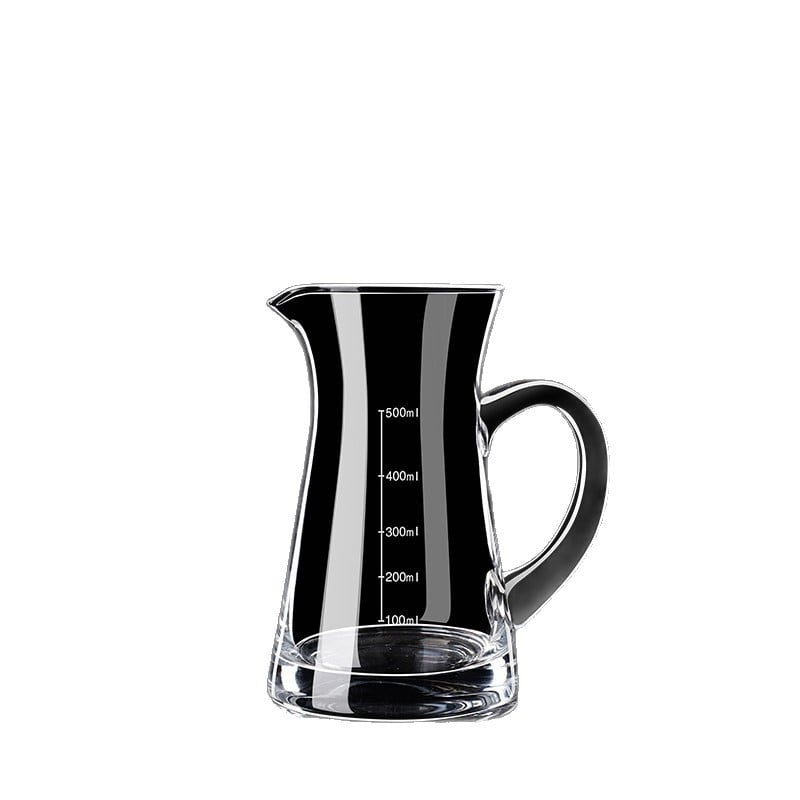 Set de distribuție a băuturilor, cu decantor din sticlă, cană de vin și turnător