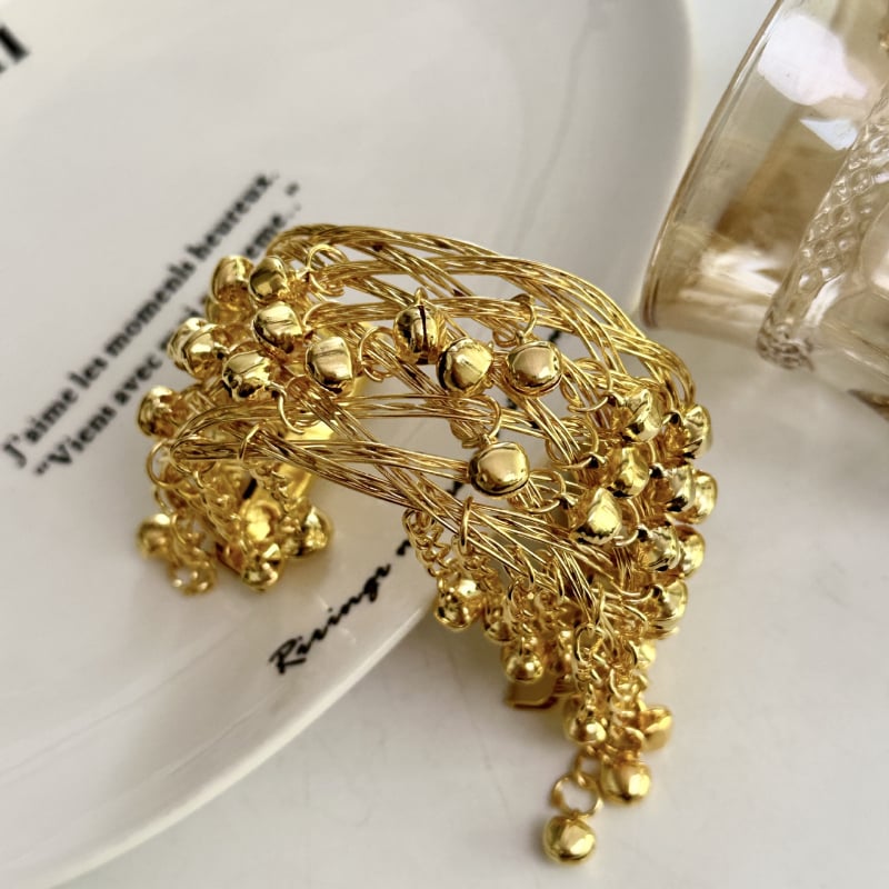 Brățară reglabilă deschisă cu clopoței metalice pentru dans indian, accesoriu pentru dans și fotografie