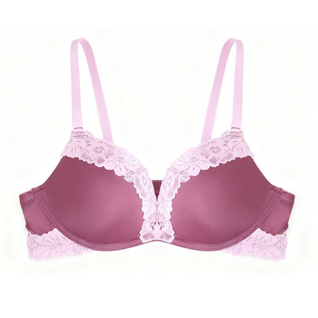 Sutien din dantelă pentru femei, mov strugure, stil francez, sexy, evidențiază bustul mic, cu efect Push-Up, fără arcuri, suport moale
