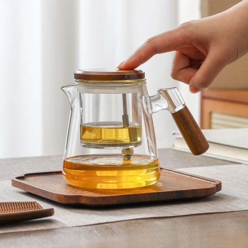 Ceainic din sticlă cu separare ceai-apă, filtrare, ceașcă de infuzie magnetică, set Kung Fu pentru ceai