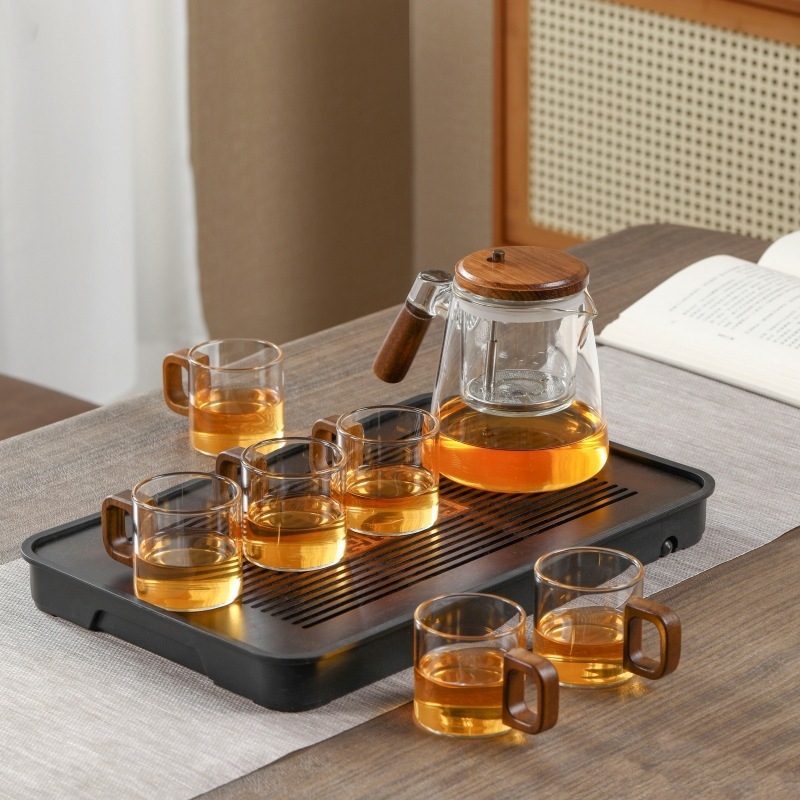 Ceainic din sticlă cu separare ceai-apă, filtrare, ceașcă de infuzie magnetică, set Kung Fu pentru ceai