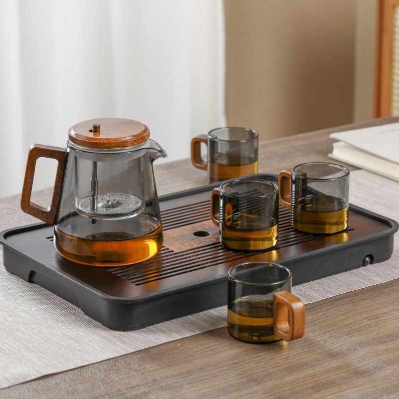 Ceainic din sticlă cu separare ceai-apă, filtrare, ceașcă de infuzie magnetică, set Kung Fu pentru ceai