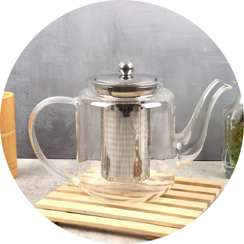 Ceainic din sticlă rezistentă la temperaturi înalte, cu separare ceai-apă, 600 ml, pentru uz casnic, design modern și elegant, potrivit pentru fierberea ceaiului pe flacără directă
