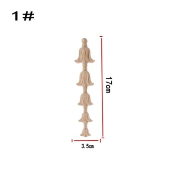 Decorațiuni din lemn în stil european, decupaje din lemn masiv de rubberwood, motiv floral de colț, floare mică verticală și bandă lungă de flori