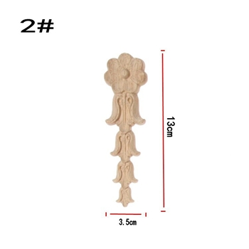 Decorațiuni din lemn în stil european, decupaje din lemn masiv de rubberwood, motiv floral de colț, floare mică verticală și bandă lungă de flori