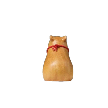 Figurină din lemn cu capibara din boxwood pentru birou, decor modern minimalist, relaxant și drăguț