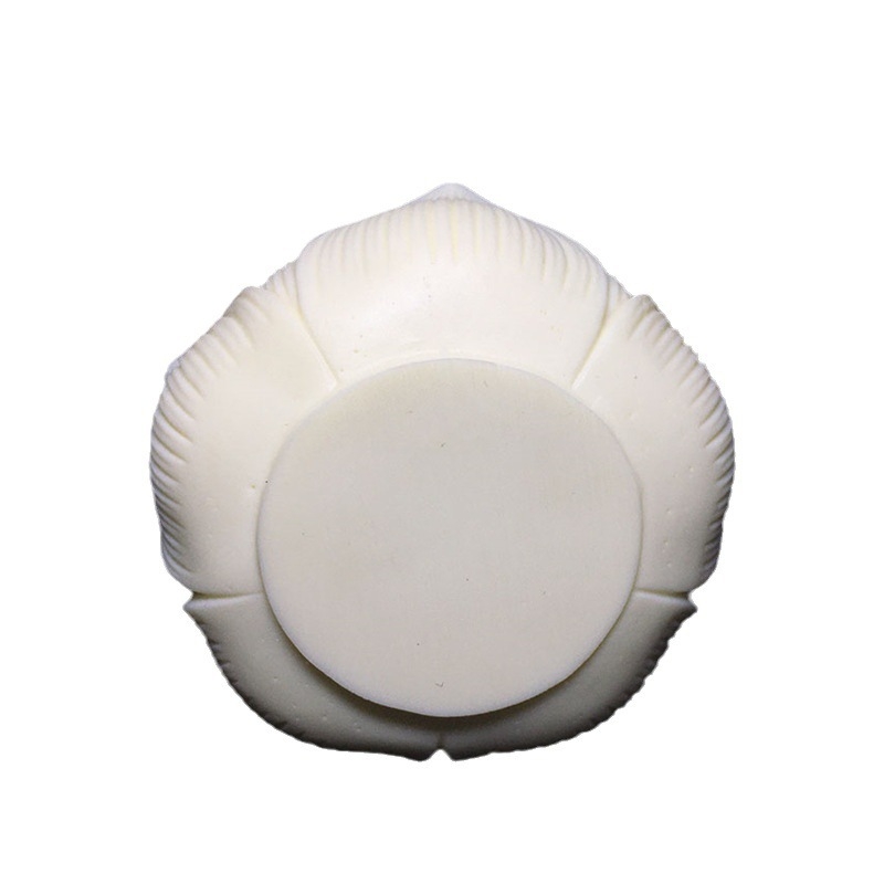 Suport pentru bețișoare de tămâie cu motiv lotus, inserție din cupru, 7 × 4,1 cm, lemn Bodhi și nucă de cocos
