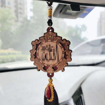 Pandantiv auto din lemn, stil oriental