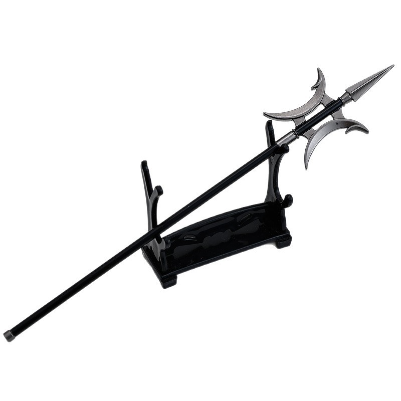 Ornament decorativ din metal Fangtian Halberd, temă Xue Dingshan, 22 cm
