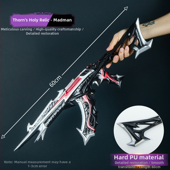 80 cm plastový model zbrane s otvorenou čepeľou z PU pre chlapcov, nenaostrený