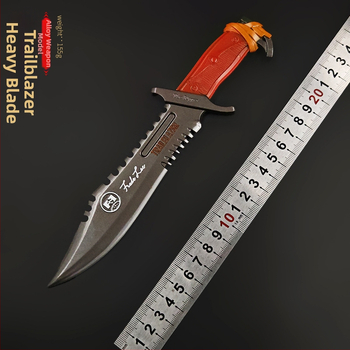 Kovový model zbrane na boj zblízka, nôž s ťažkým nôžom s dĺžkou 22 cm, dekorácia na stôl, rekvizita na cosplay