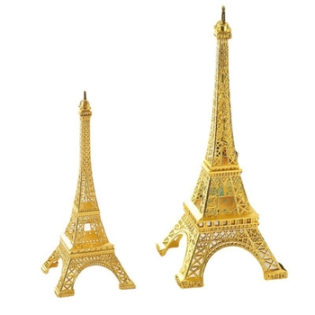 Model aurit Turnul Eiffel din Paris – decor metalic creativ pentru locuință în stil european