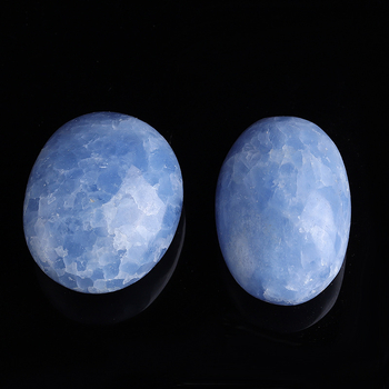 Ornament oval de mână din lapis lazuli natural, piatră lustruită