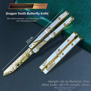 Trojuholníkový Z Action Dragon Tooth Butterfly, 22 cm ozdoba s výkyvnou čepeľou, kovová zberateľská zbraň