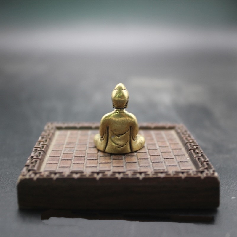 Statuetă Buddha Shakyamuni din alamă, decor de birou Feng Shui