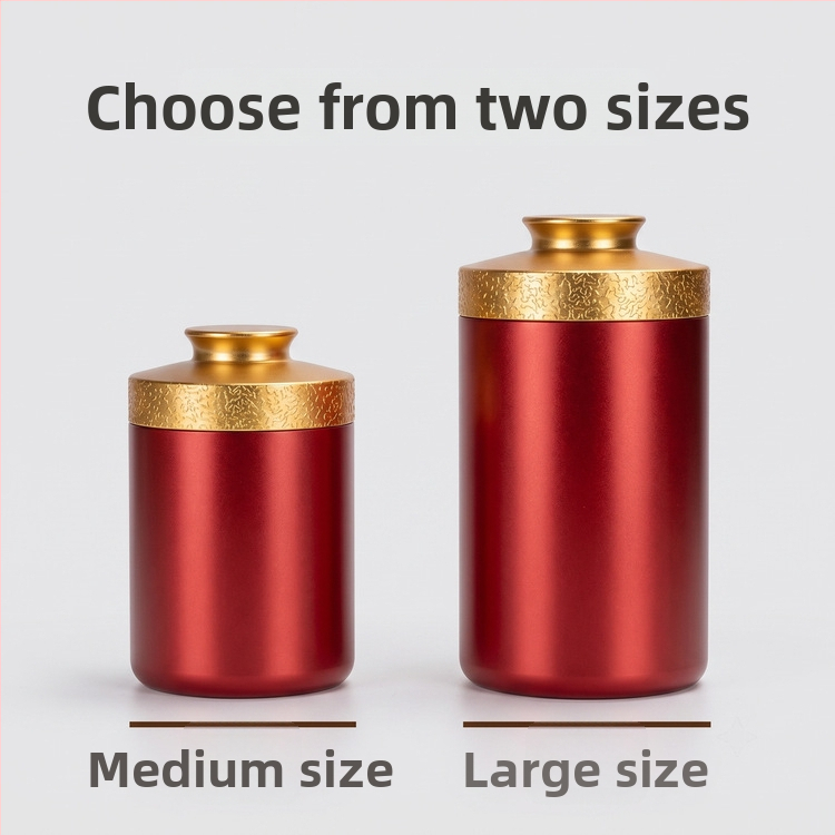 Cutie rotundă din aluminiu pentru ceai, etanșă, cu pereți întăriți, potrivită pentru călătorii, cutie metalică pentru alimente și cosmetice