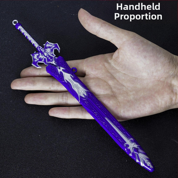 22 cm Longwei Magický meč - ozdoba z liatiny, replika anime zbrane inšpirovaná Božím a Démonickým mečom