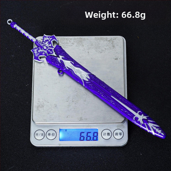 22 cm Longwei Magický meč - ozdoba z liatiny, replika anime zbrane inšpirovaná Božím a Démonickým mečom