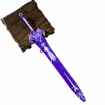 Sabie magic Longwei, 22 cm - ornament din aliaj, inspirat din sabia God and Demon Sword din anime
