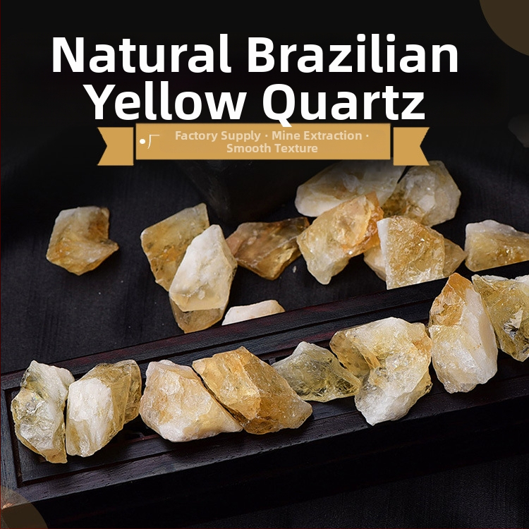 East Sea Crystal Piatră brută de citrin naturală pentru aromaterapie în interior și ornament mineral citrin