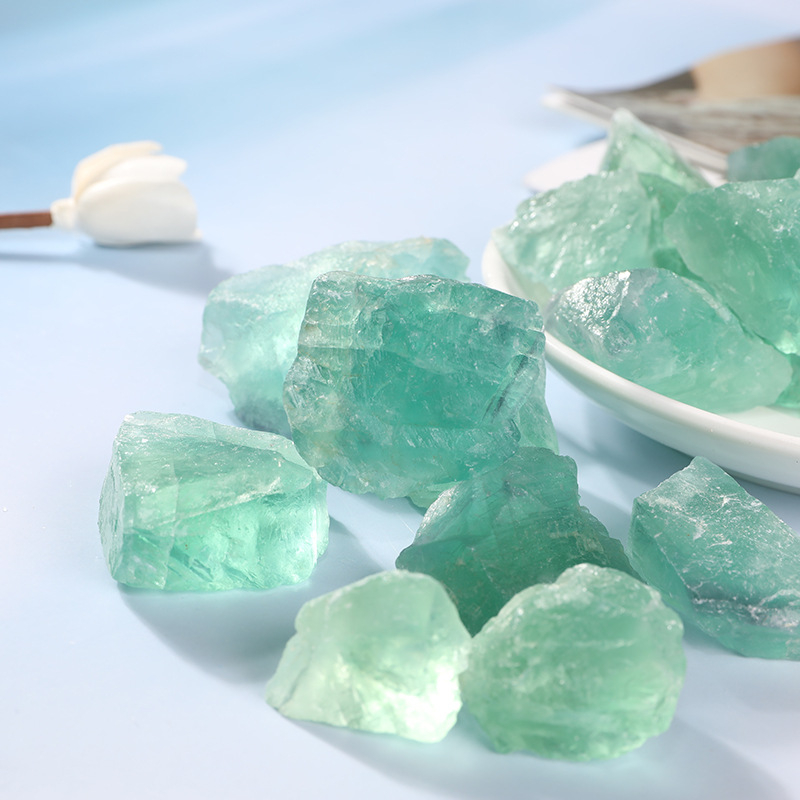 Fluorit verde natural, piatră difuzor pentru aromaterapie fără flacără pentru acvarii și decor de casă, mostră de cristal