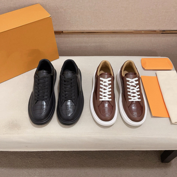 Pantofi sport din piele naturală cu model crocodil, tenisi casual pentru bărbați, talpă cu platformă