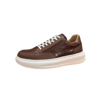 Pantofi sport din piele naturală cu model crocodil, tenisi casual pentru bărbați, talpă cu platformă