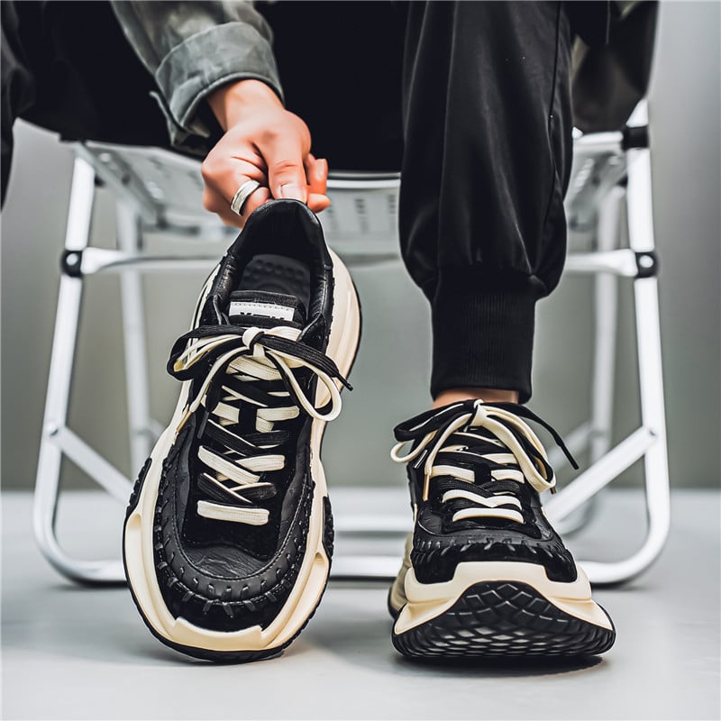 Pantofi bărbați — Model nou 2025, încălțăminte sport-casual, talpă groasă, rezistentă, design cu blocuri de culoare