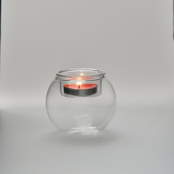 Suport transparent din sticlă borosilicat pentru lumânări aromatice, cu capac protector împotriva prafului, decor modern pentru casă