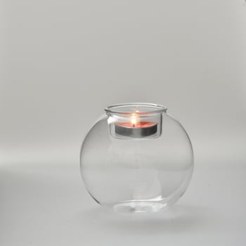 Suport transparent din sticlă borosilicat pentru lumânări aromatice, cu capac protector împotriva prafului, decor modern pentru casă