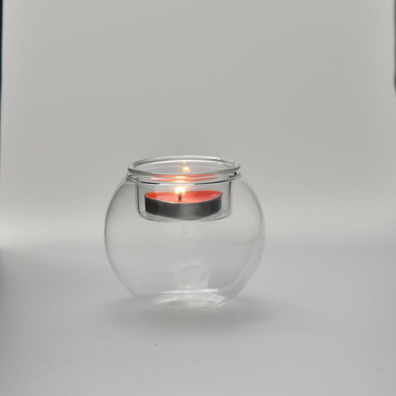 Suport transparent din sticlă borosilicat pentru lumânări aromatice, cu capac protector împotriva prafului, decor modern pentru casă