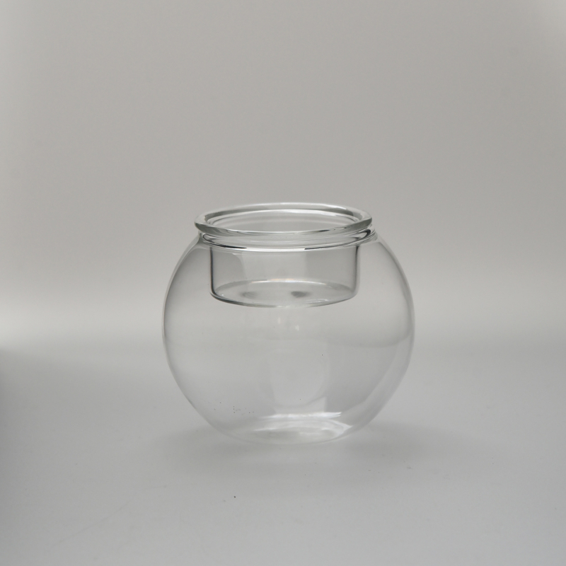 Suport transparent din sticlă borosilicat pentru lumânări aromatice, cu capac protector împotriva prafului, decor modern pentru casă