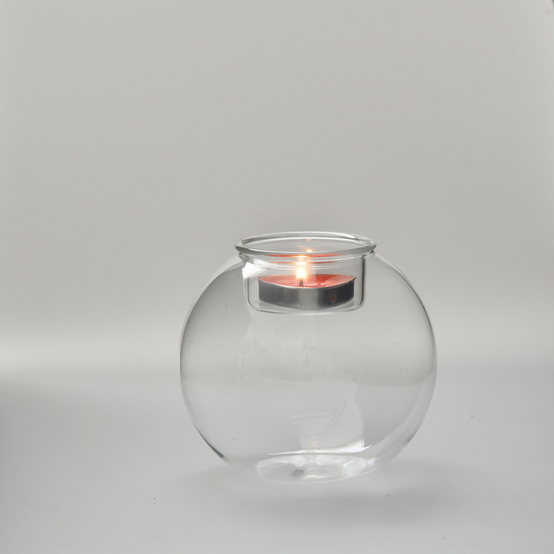 Suport transparent din sticlă borosilicat pentru lumânări aromatice, cu capac protector împotriva prafului, decor modern pentru casă