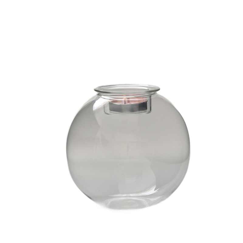 Suport transparent din sticlă borosilicat pentru lumânări aromatice, cu capac protector împotriva prafului, decor modern pentru casă