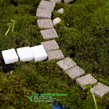 Ornament miniatural din mușchi din rășină cu design în trepte pentru decor DIY cu suculente