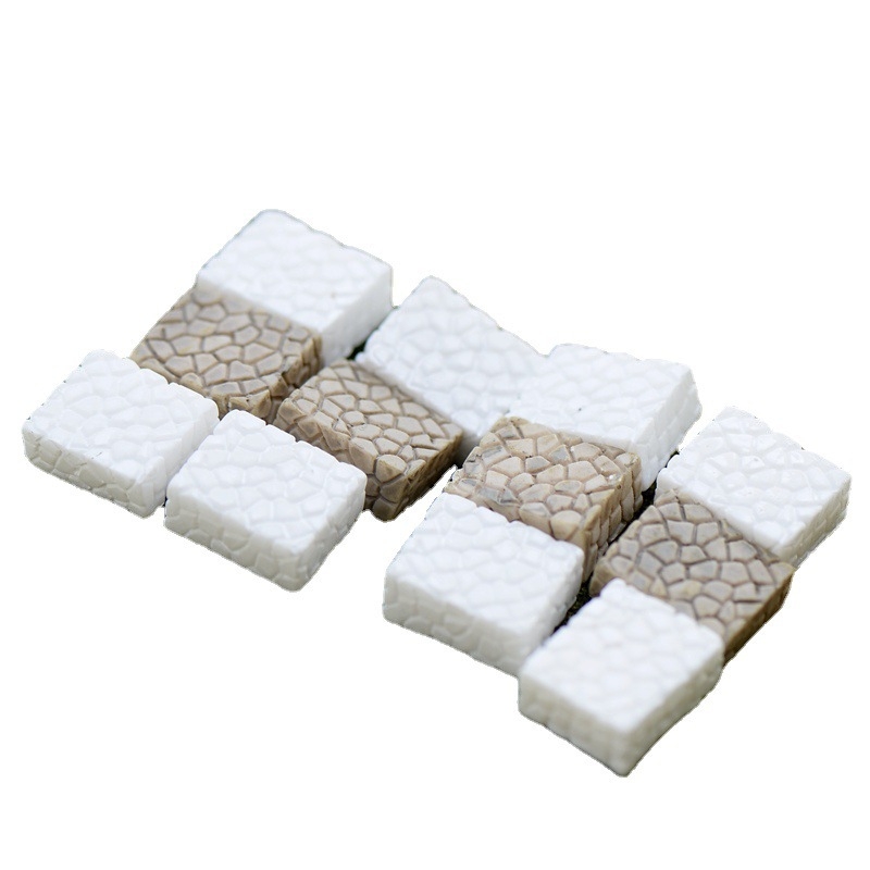 Ornament miniatural din mușchi din rășină cu design în trepte pentru decor DIY cu suculente