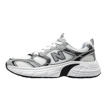Adidași negri pentru bărbați, stil chunky, talpă moale, unisex, sneakers casual cu linie în formă de N