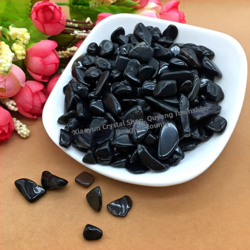 1 kg prírodných obsidiánových štrkových kameňov rôznych veľkostí, ornament Budhu