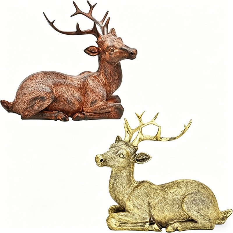 Ren din rășină, așezat – ornament decorativ pentru birou și grădină, cadou de afaceri ideal