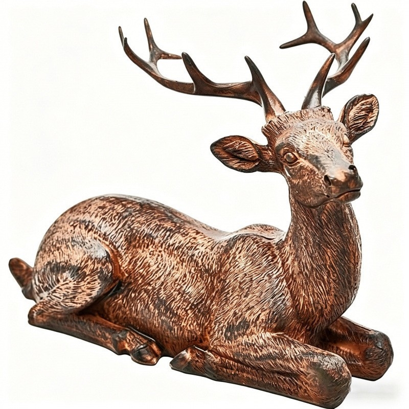 Ren din rășină, așezat – ornament decorativ pentru birou și grădină, cadou de afaceri ideal